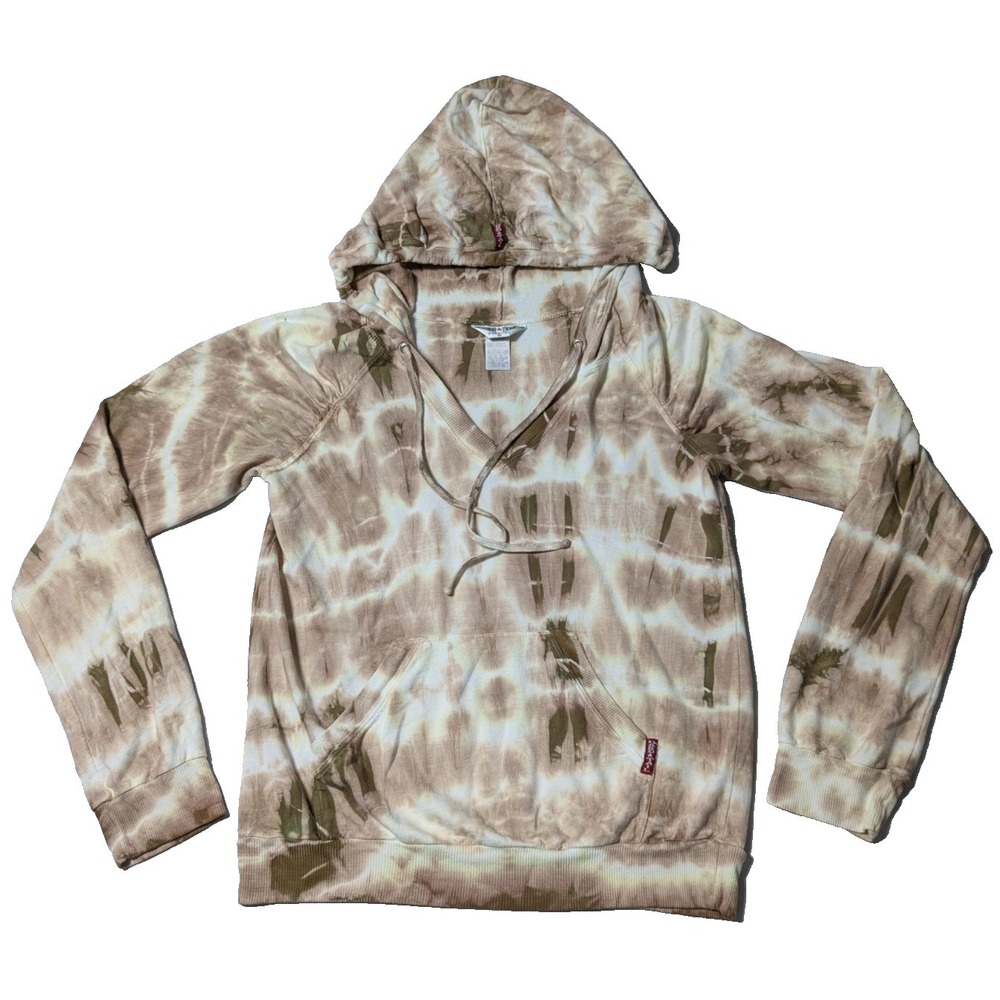HARDTAIL FOREVER Brown Tie Dye Rayon Blend Hoodie Women Small MADE IN USA